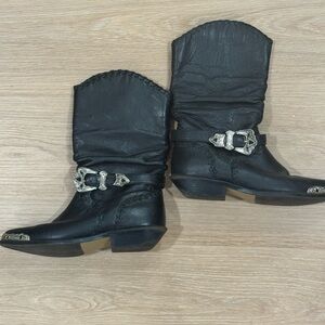 Vintage Zodiac Black Cowgirl Boots Size 6 Western Boho